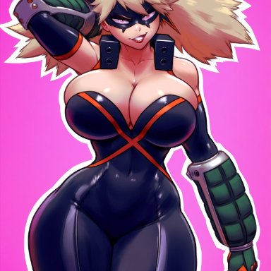 my hero academia, female bakugou, katsuki bakugou, krystalizedart, ass cleavage, big ass, big breasts, big butt, bimbo, bimbofication, cleavage, corruption, magic, mind break, mind control