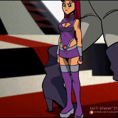 dc, dc comics, teen titans, raven (dc), starfire, evilzorak, merurava, rubyredva, tail-blazer, 2girls, ass, crushed, dat ass, facesitting, female