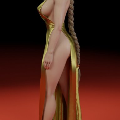 elden ring, fromsoftware, queen marika the eternal, ryanreos, 1girls, big breasts, big hips, braid, braided hair, braided ponytail, breasts, breasts bigger than body, crown, curvy body, curvy female