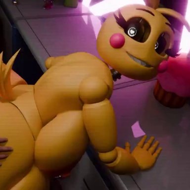 five nights at freddy's, toy chica (fnaf), oatmealpecheneg, animatronic, animtronic, big ass, big breasts, cum, cum inside, female, furry, human, male, oral, robot