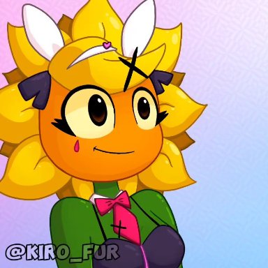 plants vs zombies, plants vs. zombies, solar flare (pvz), sunflower (pvz), kiro fur, anthro, breasts, bunny ears, female, female focus, flora fauna, funny, imminent sex, plant, plant girl