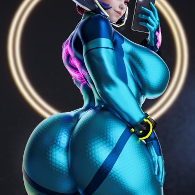 metroid, overwatch, overwatch 2, juno (overwatch), samus aran (cosplay), zero suit samus, zero suit samus (cosplay), nixmare (artist), 1girls, ass, ass focus, big ass, big breasts, big butt, bodysuit