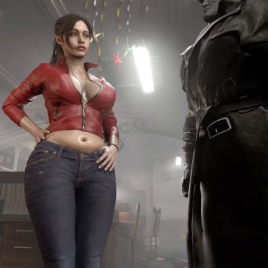 capcom, resident evil, resident evil 2, resident evil 2 remake, claire redfield, claire redfield (jordan mcewen), mr x, tyrant, axenanim, 1boy, 1boy1girl, 1girls, anal, anal sex, anus