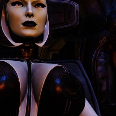 bioware, mass effect, commander shepard, edi, jeff moreau, savagecabbage, 1girls, 2boys, blowjob, cheating, cheating girlfriend, cuckold, cum, cum on face, cumshot