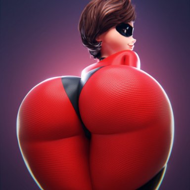 disney, pixar, the incredibles, elastigirl, helen parr, smitty34, 1girls, ass, ass focus, big ass, clothed ass, female, female only, gloves, huge ass