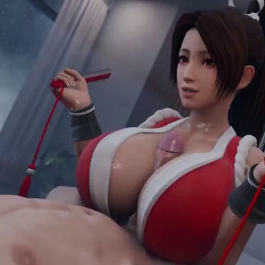 fatal fury, king of fighters, snk, mai shiranui, goonduude, laosduude, lerico213, pixiewillow, 1boy, 1girl, 1girls, big breasts, boobjob, breasts, clothed