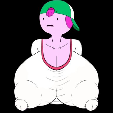 princess bubblegum, artist request, huge breasts, large breasts, long nipples, white shirt, baseball cap, screencap, edit, huge nipples, areola, large areolae, upper body, absurd res, absurdres