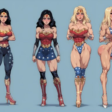 dc, dc comics, justice league, wonder woman (series), diana of themyscira, diana prince, wonder woman, fdpdablizzard998, 1girls, american flag bikini, big breasts, bikini, bimbo, bimbo body, bimbo lips