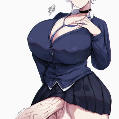 project kv, character request, zer0artzer0, 1futa, ass, balls, big ass, big breasts, big penis, breasts, busty, choker, clevage, clothed, cock