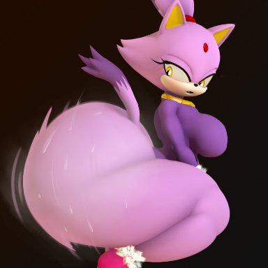 sega, sonic (series), sonic the hedgehog (series), blaze the cat, cindablimp, 1girls, anthro, ass, ass bigger than head, ass focus, ass shake, big ass, big butt, big thighs, bubble ass