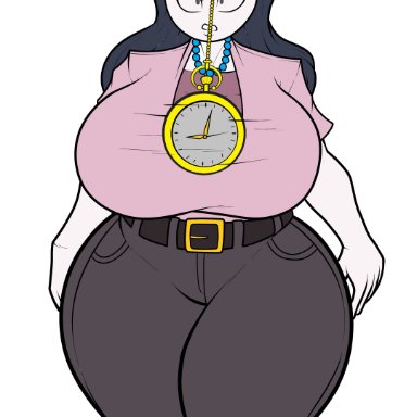 jaiden animations, jaidenanimations, youtube, jaidens mom, lynn dittfach, richdraw, 1boy, 1boy1girl, 1girl1boy, 1girls, belt, belt buckle, black eyes, black pants, clock