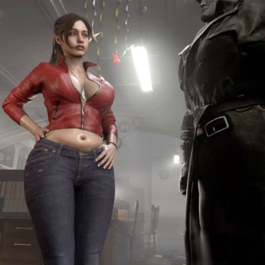 capcom, resident evil, resident evil 2, resident evil 2 remake, claire redfield, claire redfield (jordan mcewen), mr x, tyrant, axenanim, 1boy, 1boy1girl, 1girls, anal, anal insertion, anal sex