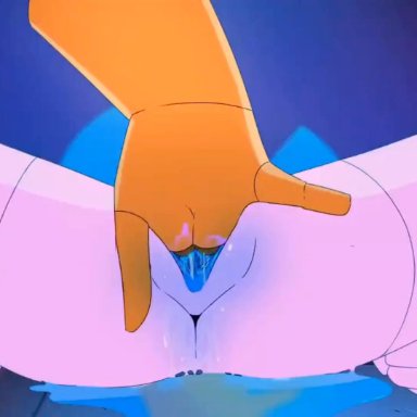 my life as a teenage robot, jenny wakeman, sheldon lee, xj-9, gaspr, gasprart, 1girls, blue pussy, electric shock, electricity, electrostimulation, fingering, gasping, gloves, grunting