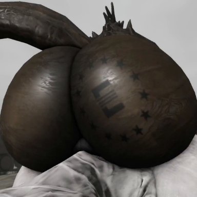 fallout, roblox, deathclaw, willie piv, 2boys, 2males, anal, anal only, anal sex, anthro on anthro, anthro penetrated, ass, back view, big butt, faceless male