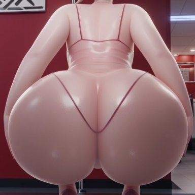 overwatch, mercy, 1girls, ass, ass focus, ass grab, big ass, fat ass, female, female only, heels, huge ass, presenting, presenting ass, presenting hindquarters