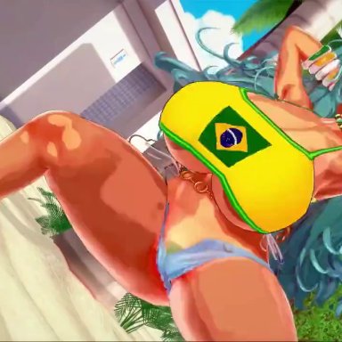 vocaloid, brazilian miku, hatsune miku, codeyumi, 1girls, ass, big ass, big breasts, big thighs, bounce, bouncing breasts, brazil, brazilian, brazilian female, breasts