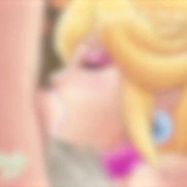 mario (series), princess peach, asullaart, 1girls, blonde hair, blowjob, cum drip, deepthroat, eyes closed, sloppy blowjob, animated, sound, tagme, video, voice