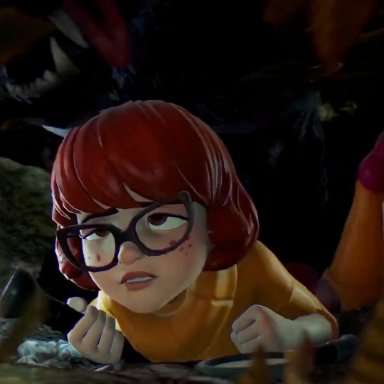 scooby-doo, velma dinkley, froggysfm, geministarsign, tophat turtle, 1boy, 1girls, ambiguous penetration, clothed female, dubious consent, freckles, glasses, knot, knotted penis, knotting