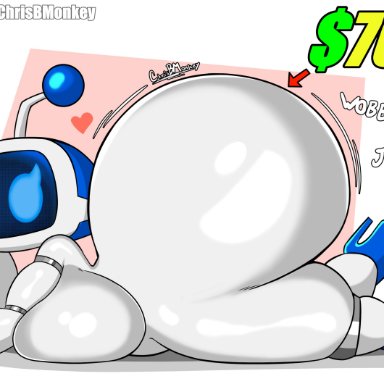 astro bot (series), playstation, astro bot, chrisbmonkey, 1girls, anthro, ass, ass focus, ass shake, ass up, badonkadonks, big ass, big breasts, bimbo, breasts