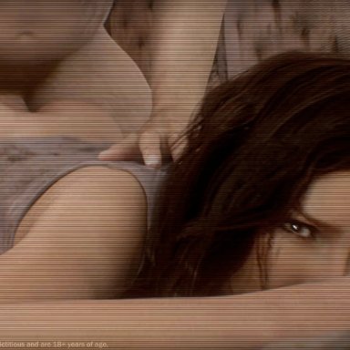 capcom, resident evil, resident evil 7, jack baker, mia winters, trisbli, 1boy, 3d animated, age difference, anal, bed, big belly, brown eyes, brown hair, cell