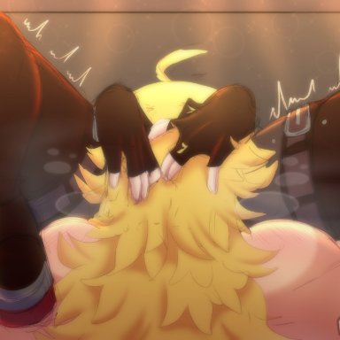 rwby, ruby rose, yang xiao long, dwagonstew, smellycumlover, 2girls, blonde hair, cunnilingus, duo, female, female only, hand on another's head, implied cunnilingus, implied oral, incest