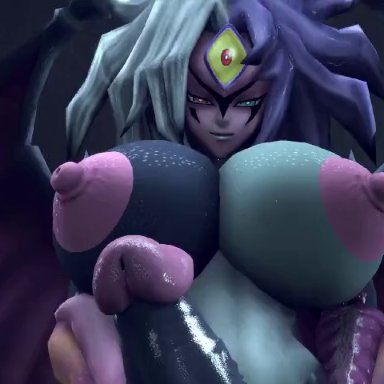 yu-gi-oh!, yubel, rayhuma, 1futa, all the way to the base, balls, big balls, big breasts, big cock, big penis, breasts, cock, cock hungry, cock worship, deepthroat