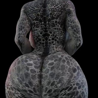 bethesda softworks, skyrim, argonian, skelly3d, 1girls, anthro, argonian female, ass, ass clapping, ass shake, big ass, big butt, curvy, curvy body, curvy figure