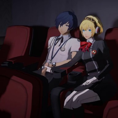 persona, persona 3, persona 3 reload, aigis (persona), makoto yuki, lazyprocrastinator, blonde hair, handjob, penis, robot, robot girl, short hair, theater, tagme, video