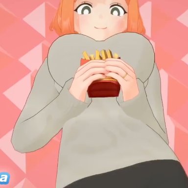 mcdonald's, ppppu, yoru mac, anonbluna, minus8, ass, black panties, creampie, cum, cum inside, mating press, orange hair, panties, thighjob, animated