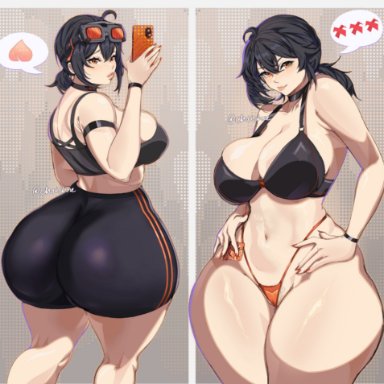 zenless zone zero, grace howard, chaichne, female, gigantic ass, thick thighs, thighs, wide hips, artist name, tagme, twitter link