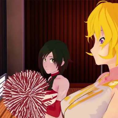 rwby, ruby rose, yang xiao long, dezerbitch, 1futa, 1girls, female, futa on female, futanari, incest, sisters, 3d, animated, tagme, video