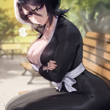 bleach, patreon, kuchiki rukia, sinderellaart, 1girls, annoyed, annoyed expression, ass bigger than head, big butt, breasts bigger than head, female, female only, huge ass, large ass, large breasts