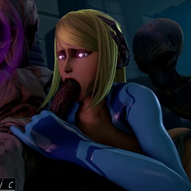 metroid, nintendo, x-com, xcom 2, xcom enemy unknown, samus aran, sectoid, zero suit samus, munt works, sinthetic, &lt;3 eyes, 1girls, 2boys, 2monsters, alien