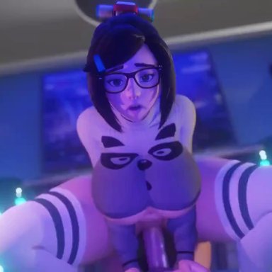 overwatch, overwatch 2, mei (overwatch), hoshinomeririri, manwiththemole, opennsfwsp, 1boy, 1girls, cowgirl position, female, female on top, female penetrated, glasses, light skin, light-skinned female