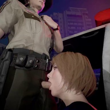 capcom, resident evil, resident evil 4, resident evil 4 remake, ashley graham, leon scott kennedy, original character, yellowbea, 1girls, abuse of power, blowjob, cheating girlfriend, coerced oral, compliant, corruption