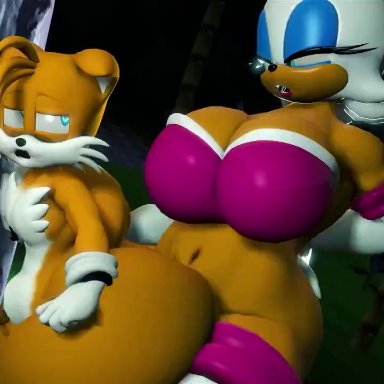 sega, sonic (series), miles prower, rouge the bat, tails the fox, thordersfm, 1boy, 1futa, anal, anal sex, anthro, anthro on anthro, anthro only, anthro penetrated, anthro penetrating