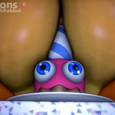 five nights at freddy's, toy chica (fnaf), sfmmations, ass, big ass, cum, cum from pussy, dildo, masturbation, moan, moaning, moaning in pleasure, riding dildo, sex toy, sfmmarion