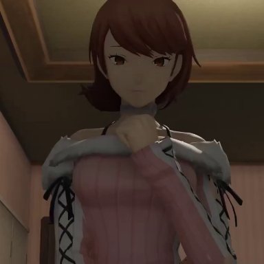 atlus, persona, persona 3, aigis (persona), yukari takeba, smango3d, 1futa, 1girls, android, ass up, blonde hair, cum, cum on ass, doggy style, futanari