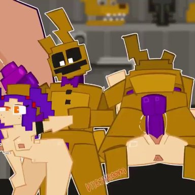 five nights at freddy's, five nights at freddy's 3, five nights at freddy's 4, fnaf, purpleverse, scottgames, haru (masochistfox), purple girl, purple guy (fnaf), spring bonnie, spring bonnie (fnaf), william afton, bileshroom, flirtyfawn696, 1boy