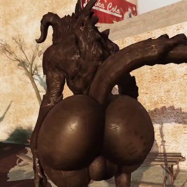 fallout, fallout 4, roblox, deathclaw, willie piv, balls, big balls, gay, male, male only, reptile, shaking butt, swaying, swaying ass, thick ass