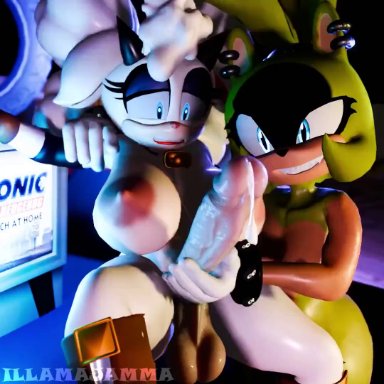 idw publishing, sega, sonic (series), sonic the hedgehog (comics), sonic the hedgehog (idw), sonic the hedgehog (series), lanolin the sheep, surge the tenrec, illamajamma, magicalmysticva, plumenjoyerse, 1futa, 1girls, anthro, anthro on anthro