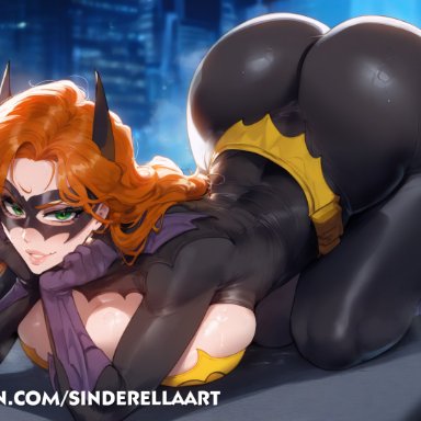 batman (series), dc, dc comics, patreon, barbara gordon, batgirl, sinderellaart, ass bigger than head, big breasts, big butt, breasts bigger than head, busty, costume, curvaceous, female