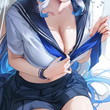 genshin impact, mihoyo, furina (genshin impact), re0nnn, 1girls, alternate breast size, big breasts, blush, breasts, busty, cleavage, curvy, curvy body, curvy female, female