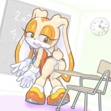 pixiv, sega, sonic (series), sonic advance, sonic advance 2, sonic team, cream the rabbit, mobian (species), rockthebull, 1girl, animal ears, animal nose, anthro, ass, bare legs