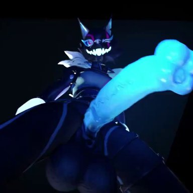 epic games, fortnite, highwire (fortnite), scarlena4, 1futa, animal genitalia, balls, big balls, big penis, blue penis, canine, clothing, equine genitalia, equine penis, flared penis