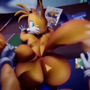 sega, sonic (series), sonic the hedgehog (series), sonic the hedgehog, tails the fox, vulkyasha, 2boys, ass, big ass, cub, dat ass, femboy, from behind, from behind position, fuckboy