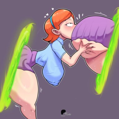 rick and morty, jessica (rick and morty), francyart34, ass bigger than head, ass eating, ass focus, ass grab, autocunnilingus, autorimming, big breasts, clothed, dumptruck ass, female, female only, grabbing own breast