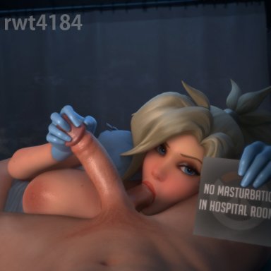 overwatch, angela ziegler, mercy, rwt4184, ball sucking, balls, big breasts, blonde hair, blowjob, blue eyes, breasts, fellatio, female, huge breasts, human