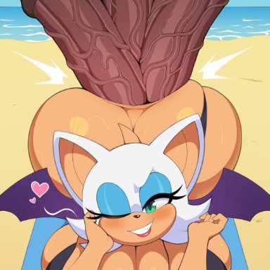 sonic (series), sonic the hedgehog (archie), sonic the hedgehog (series), rouge the bat, notkadraw, anal, anal sex, anthro, ass, big ass, big breasts, big butt, breasts, equine, equine genitalia