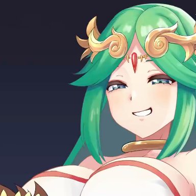 kid icarus, palutena, pit, pit (kid icarus), epe, big breasts, big dom small sub, bigger female, breast smother, femdom, giantess, goddess, smaller male, smothering, thick thighs